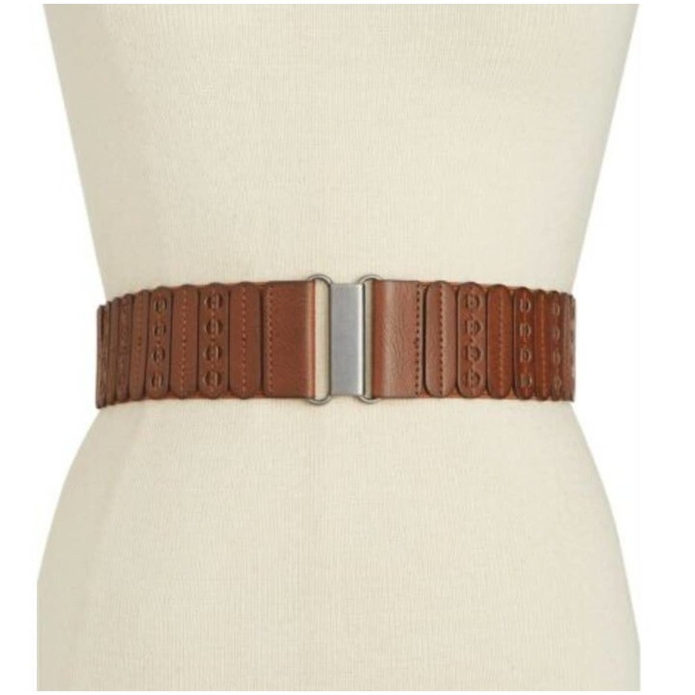New INC Int Concepts cognac stretch belt medium